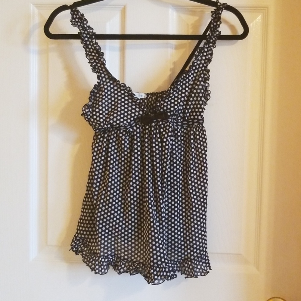 Black and white polka dot teddy